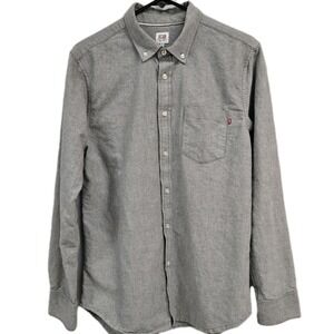 Obey Button Down Oxford Shirt Mens Grey Heather Long Sleeve Size M